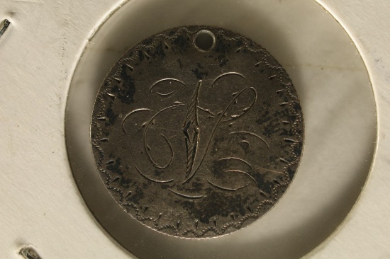 1872 LOVE TOKEN ON SILVER SEATED LIBERTY DIME