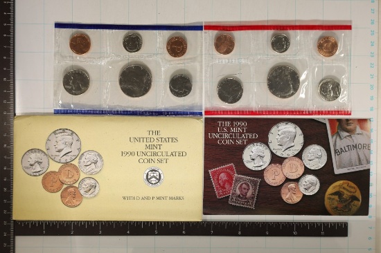 1990 US MINT SET (UNC) P/D (WITH ENVELOPE)