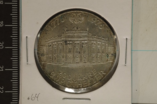 1976 AUSTRIA SILVER 100 SHILLING COIN .4938 OZ.