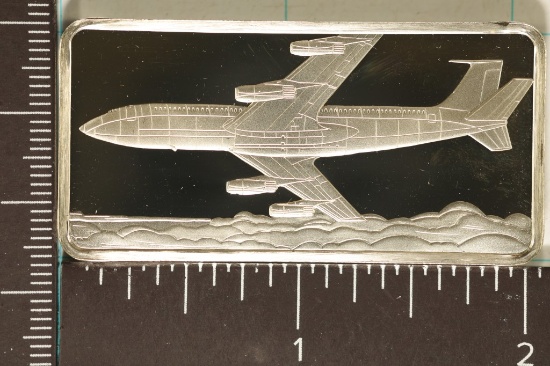 1.06 OZ. PF STERLING SILVER JET THEMED INGOT