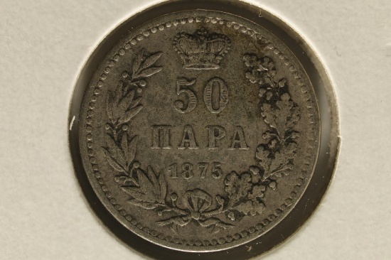 1875 SERBIA SILVER 50 HAPA .0671 OZ. ASW