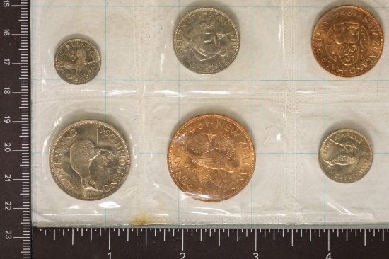 1964 NEW ZEALAND 6 COIN UNC SET IN PLASTIC NO