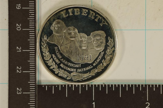 1991-S PROOF MT. RUSHMORE US SILVER DOLLAR