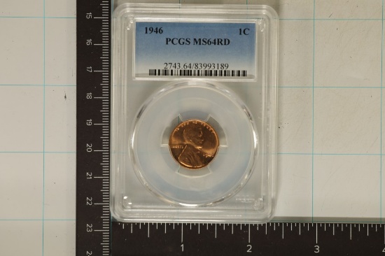 1946 LINCOLN WHEAT CENT PCGS MS64RD