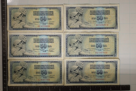6-1978 YUGOSLAVIA 50 DINARA BILLS