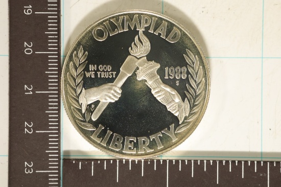 1988-S US PF SILVER DOLLAR OLYMPIAD IN HARD