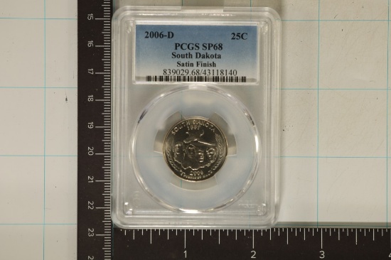 2006-D SOUTH DAKOTA QUARTER PCGS SP68 SATIN FINISH