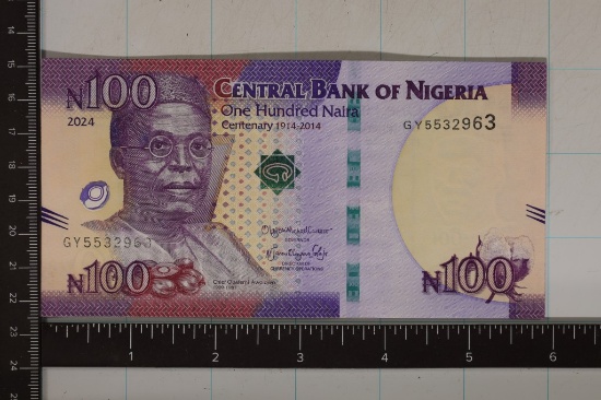 2024 BANK OF NIGERIA 100 NARIA CRISP UNC BILL