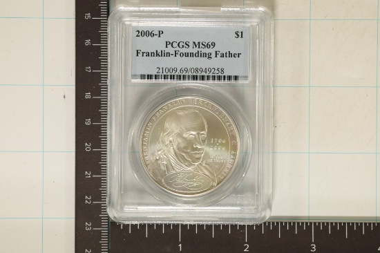 2006-P US FOUNDING FATHER SILVER DOLLAR PCGS MS69