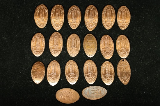 20 ELONGATED CENTS: MOSTLY RACINE NUMISMATICS,