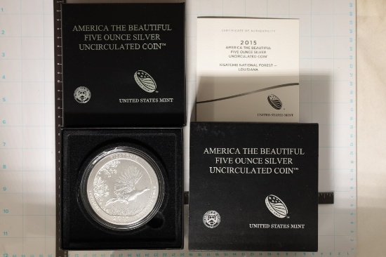 5 OZ. SILVER 2015-P KISATCHIE ROUND WITH CERT IN