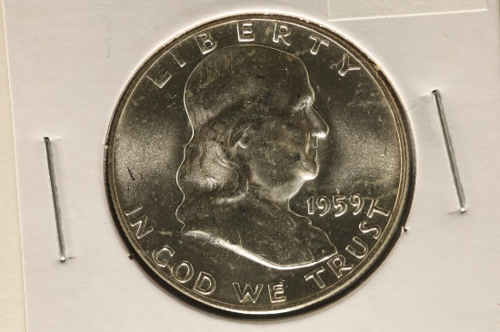 1959 SILVER FRANKLIN HALF DOLLAR BRILLIANT UNC