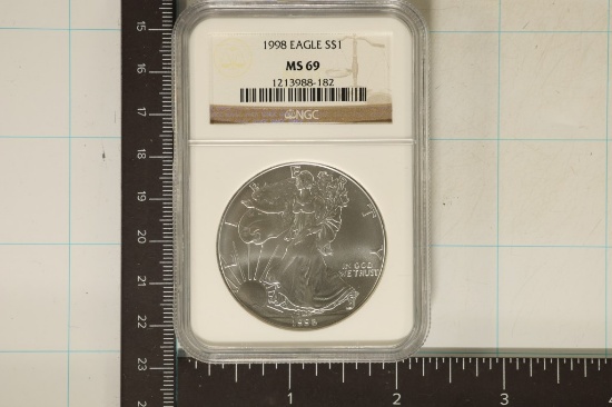 1998 AMERICAN SILVER EAGLE NGC MS69