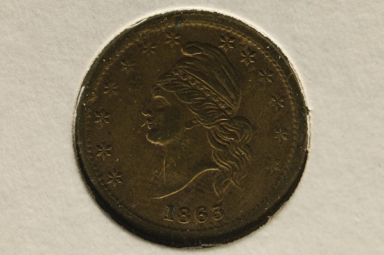 1863 CIVIL WAR TOKEN GOD PROTECT THE UNION