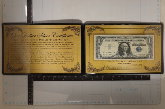 1957-A US $1 SILVER CERTIFICATE IN BLACK INFO
