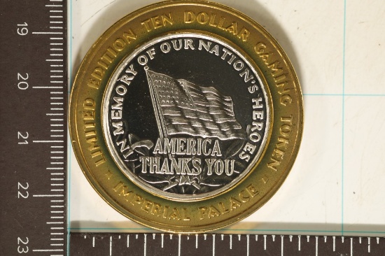CASINO $10 SILVER TOKEN (UNC) 2003 IMPERIAL PALACE