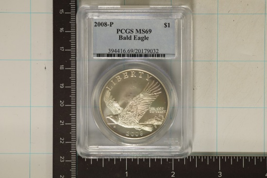 2008-P US BALD EAGLE SILVER DOLLAR PCGS MS69
