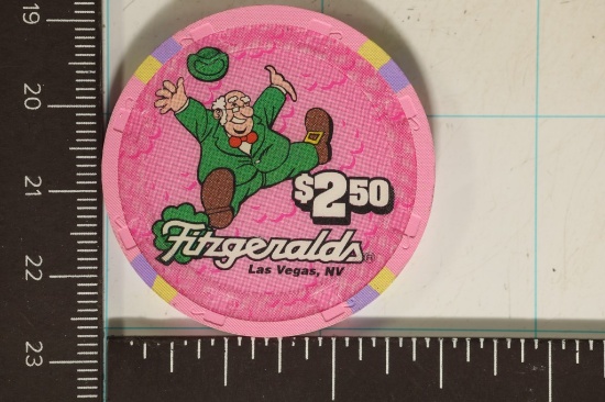 $2.50 FITZGERALDS CASINO CHIP LAS VEGAS, NEVADA