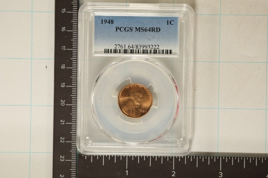1948 LINCOLN WHEAT CENT PCGS MS64RD