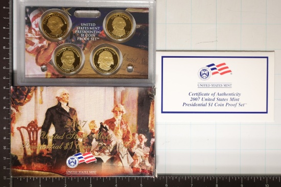 2007 US PRESIDENTIAL DOLLAR 4 COIN PF SET WITH BOX