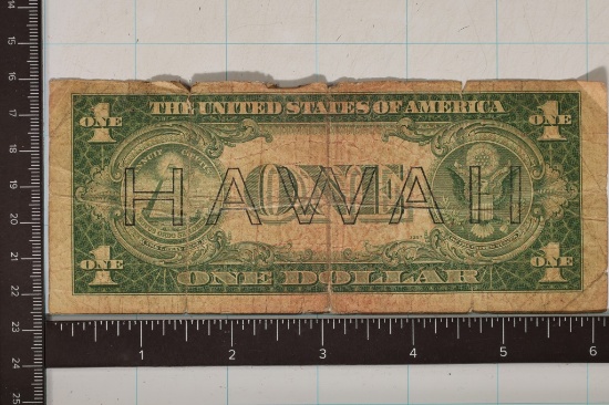 1935-A US $1 HAWAIIAN OVERPRINT SILVER CERT