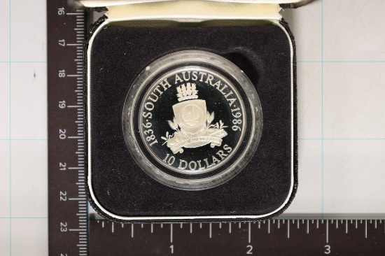 1986 SOUTH AFRICA SILVER $10 PROOF .5948 OZ. ASW