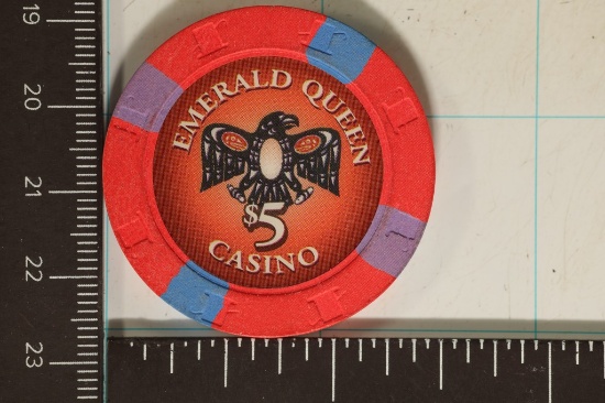 $5 EMERALD QUEEN CASINO CHIP