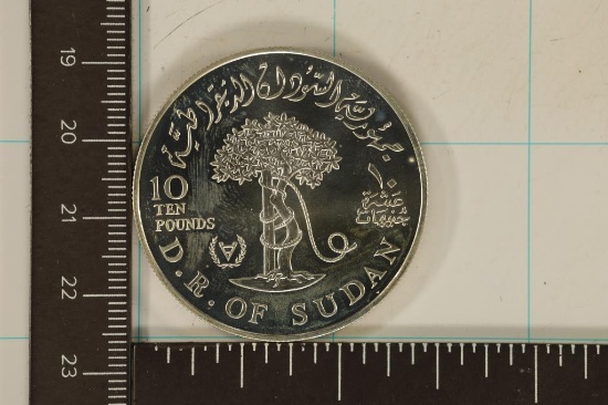 1981 SUDAN SILVER PROOF 10 POUND COIN .841