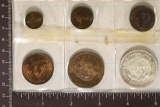 MEXICO 6 COIN UNC SET WITH 1964 ONE PESO THAT HAS