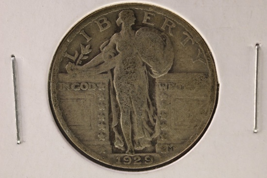 1929 SILVER STANDING LIBERTY QUARTER SCRATCHED