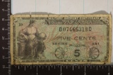 SERIES 481 US FIVE CENT MILITARY PAYMENT CERT.