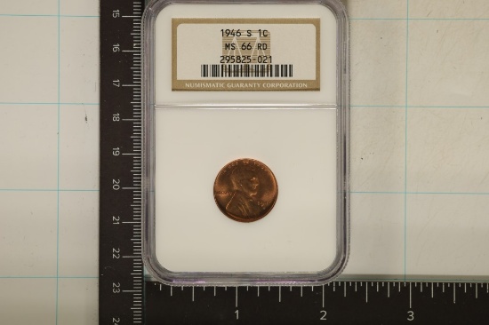 1946-S LINCOLN WHEAT CENT NGC MS66RD