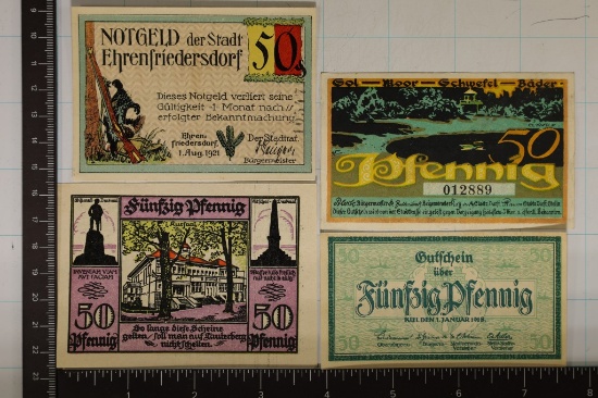 4-1921 GERMAN 50 PFENNING CRISP UNC NOTGELDS