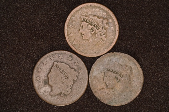 3-NO DATE US LARGE CENTS
