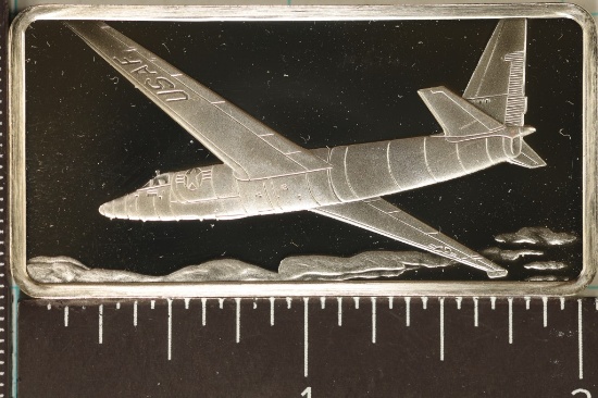 1.05 OZ. PF STERLING SILVER AVIATION BAR LOCKHEED