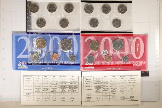 2000 US MINT SET (UNC) P/D (WITH ENVELOPES)