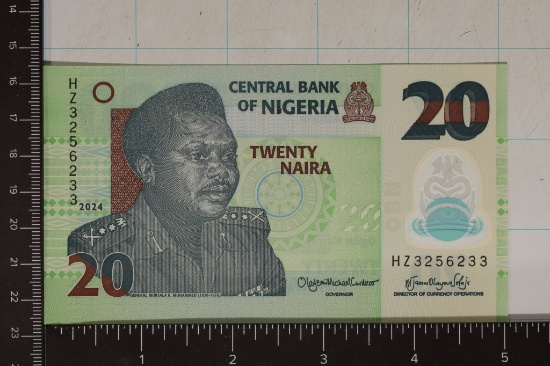 2024 NIGERIA 20 NAIRIA POLYMER CU COLORIZED BILL