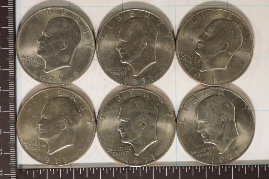 6-1971 IKE DOLLARS AU/UNC