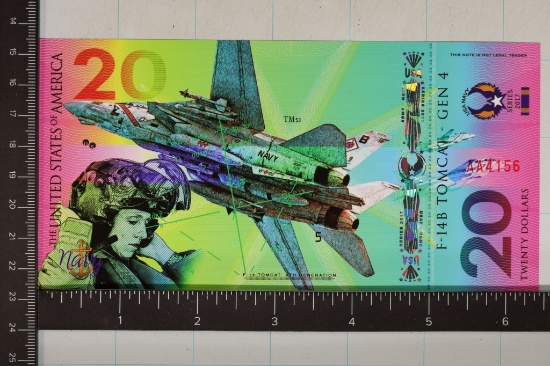 2017 US $20 POLYMER F-14B TOMCAT GEN 4 CRISP UNC