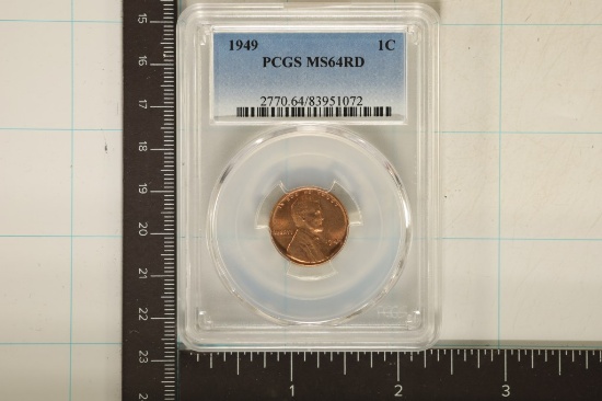 1949 LINCOLN WHEAT CENT PCGS MS64RD