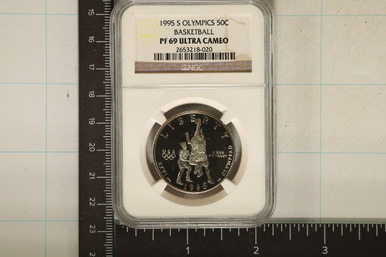 1995-S US OLYMPIC BASKETBALL HALF DOLLAR NGC PF69
