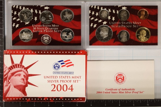 2004 US SILVER PROOF SET (WITH BOX) & CERTIFICATE