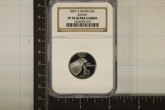 2007-S SILVER IDAHO QUARTER NGC PF70 ULTRA CAMEO