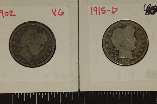 1902 & 1915 SILVER BARBER QUARTERS
