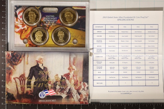 2010 US PRESIDENTIAL DOLLAR 4 COIN PF SET IN BOX