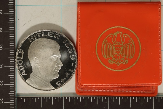 .57 OZ. SILVER PLATED 1889-1945 ADOLF HITLER PF