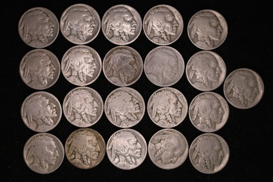 21-BUFFALO NICKELS: 1920 & 1925