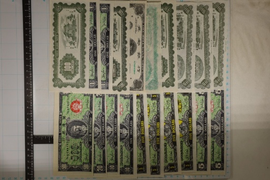 20 ASSORTED COLORIZED CHINESE HELL NOTES