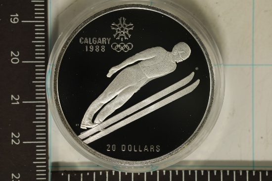 1987 CANADA SILVER PROOF $20 CALGARY OLYMPICS
