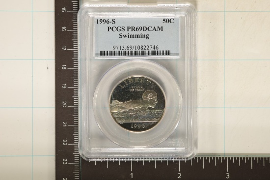 1996-S US SWIMMING HALF DOLLAR PCGS PR69 DCAM